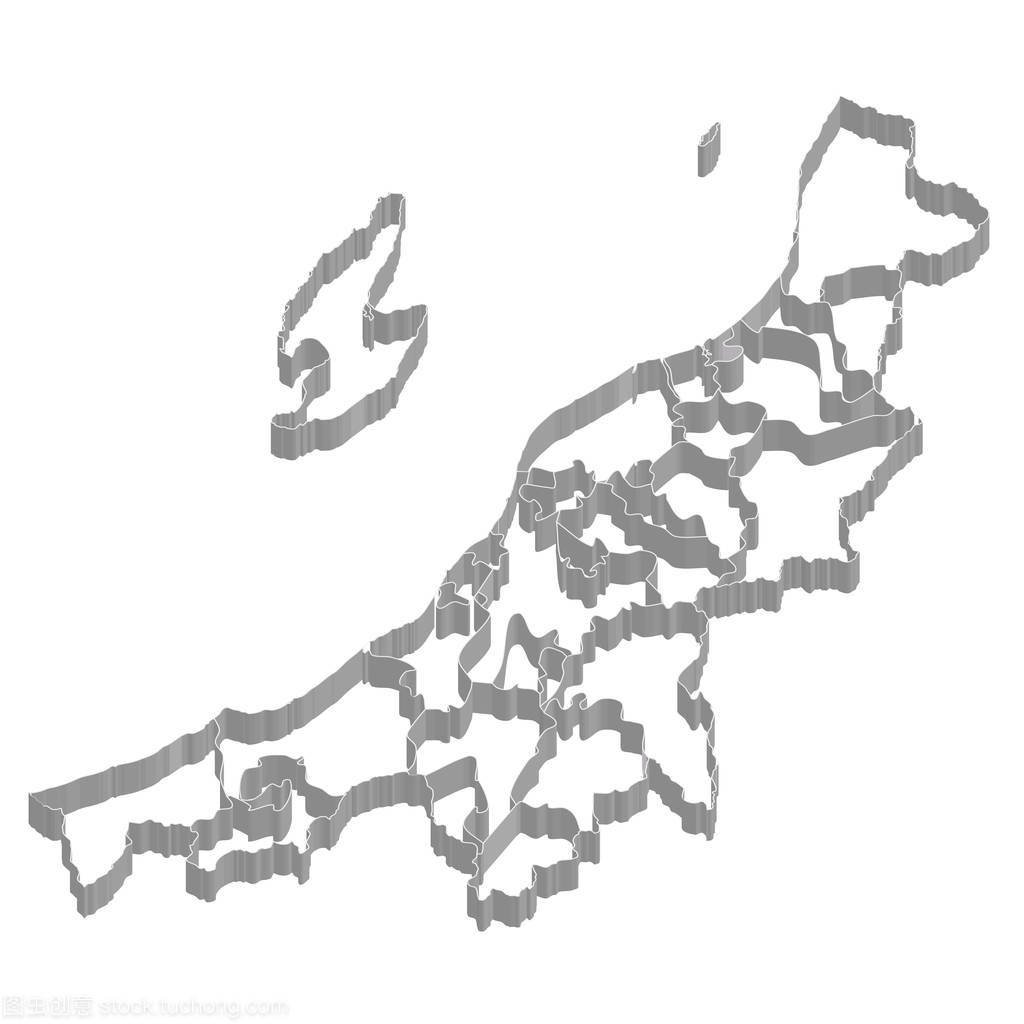新泻县地图框架图标