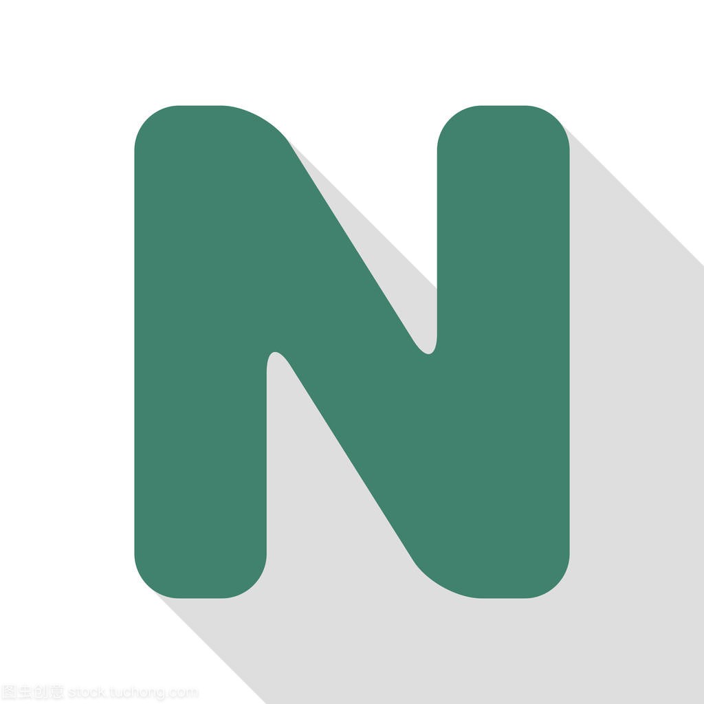 字母 N 标志设计模板元素。水蓝图标与平面