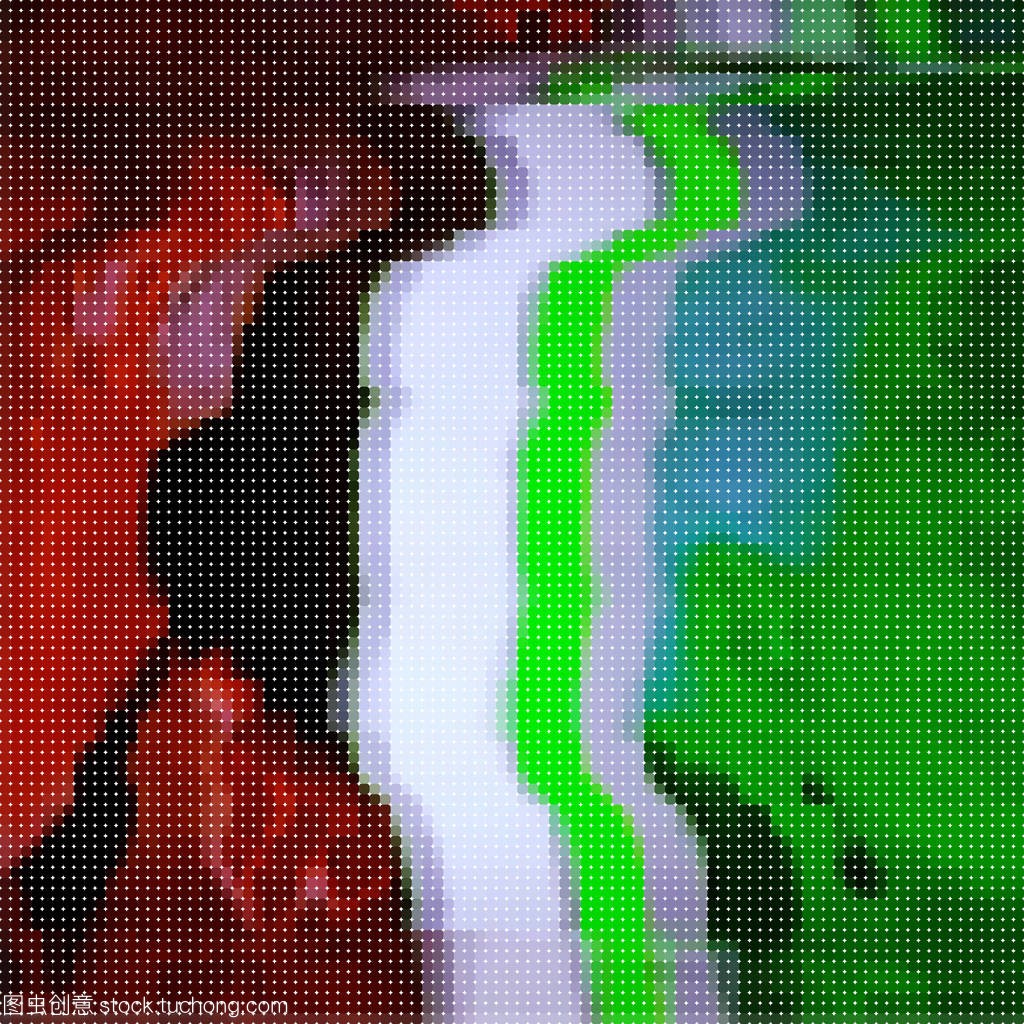 下方的抽象矢量背景作出的彩色像素马赛克。数