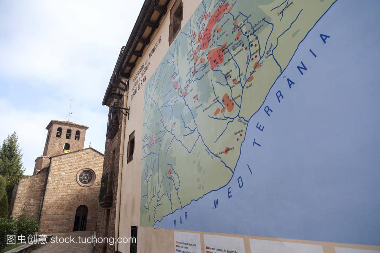 圣玛丽亚、 罗马式风格和大地图在墙上,L Esta