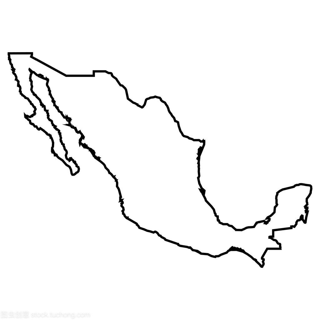 孤立的墨西哥地图