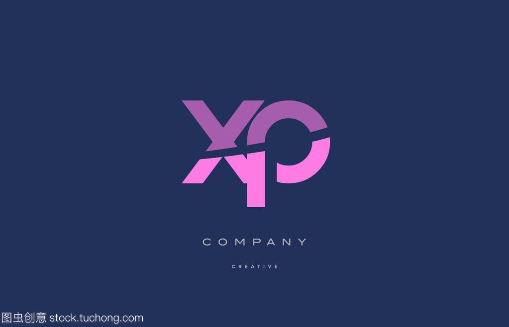 xp x p 粉色蓝色字母字母标志图标