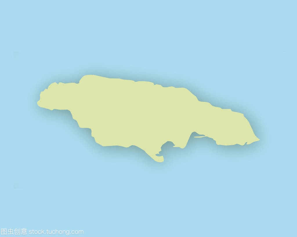 阴影的牙买加地图