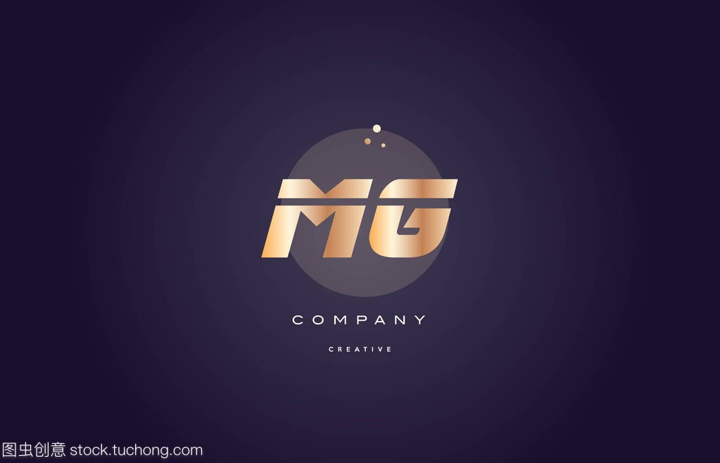 mg m g 黄金金属紫色字母字母徽标图标模板