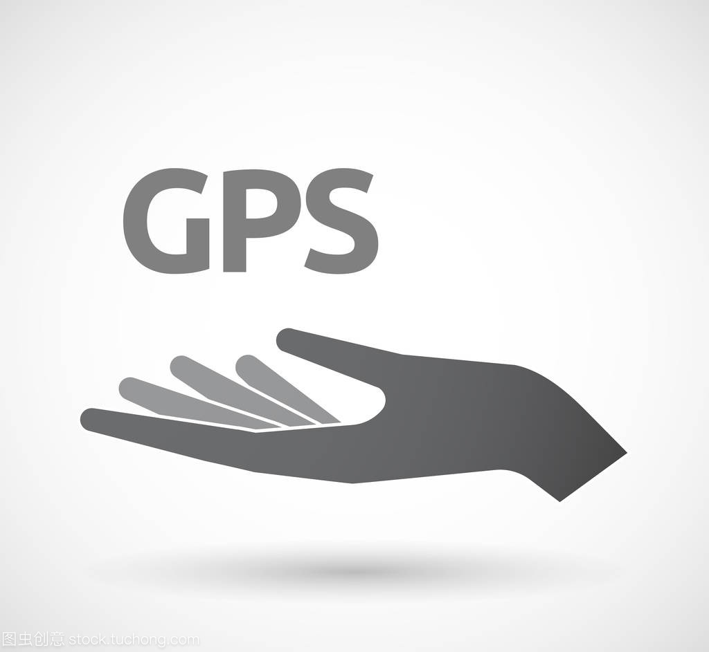 Gps 全球卫星定位系统首字母缩写的孤立的手