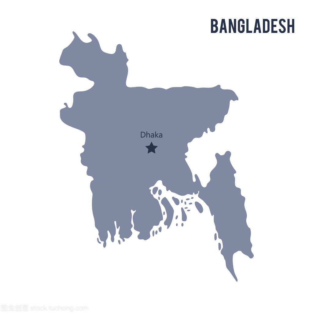 孟加拉国孤立在白色背景上的矢量地图