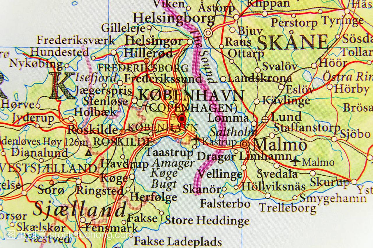 欧洲国家丹麦与首都缔约方会议的地理地图