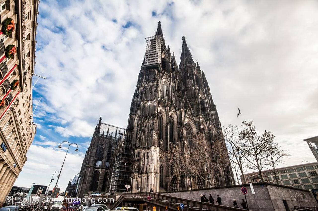 在德国的科隆大教堂和旅游度假