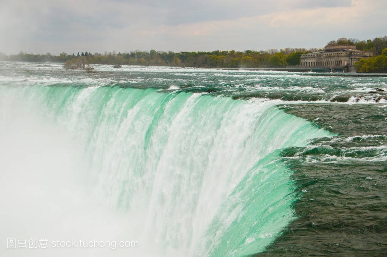 强大的水流在尼亚加拉瀑布,加拿大