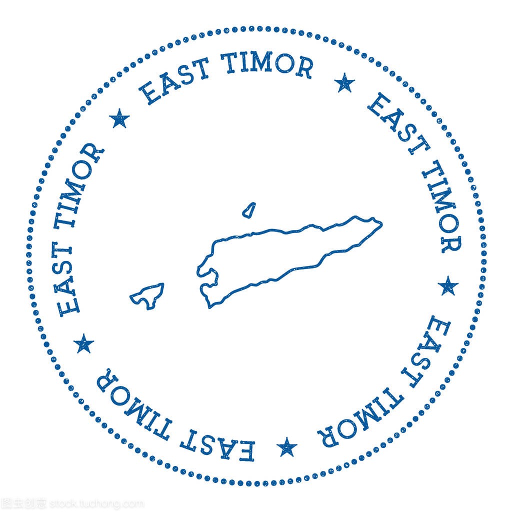 Timorleste 矢量地图贴时髦和复古风格徽章与 Timorleste 映射 Minimalistic