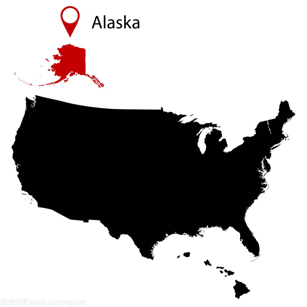 美国阿拉斯加州的地图