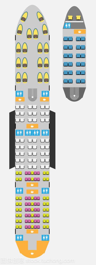 宽体双甲板飞机座位图