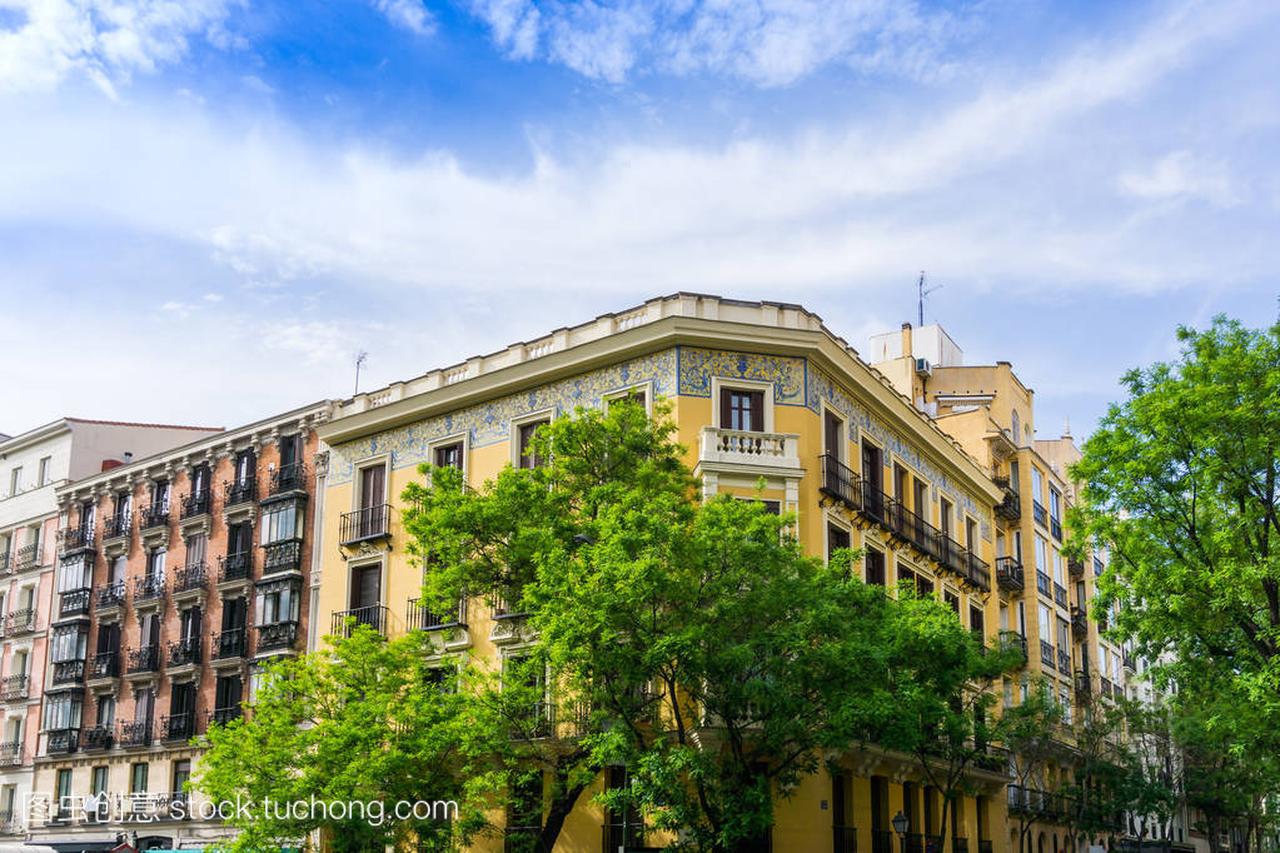 市中心街景马德里,城市人口的 alm