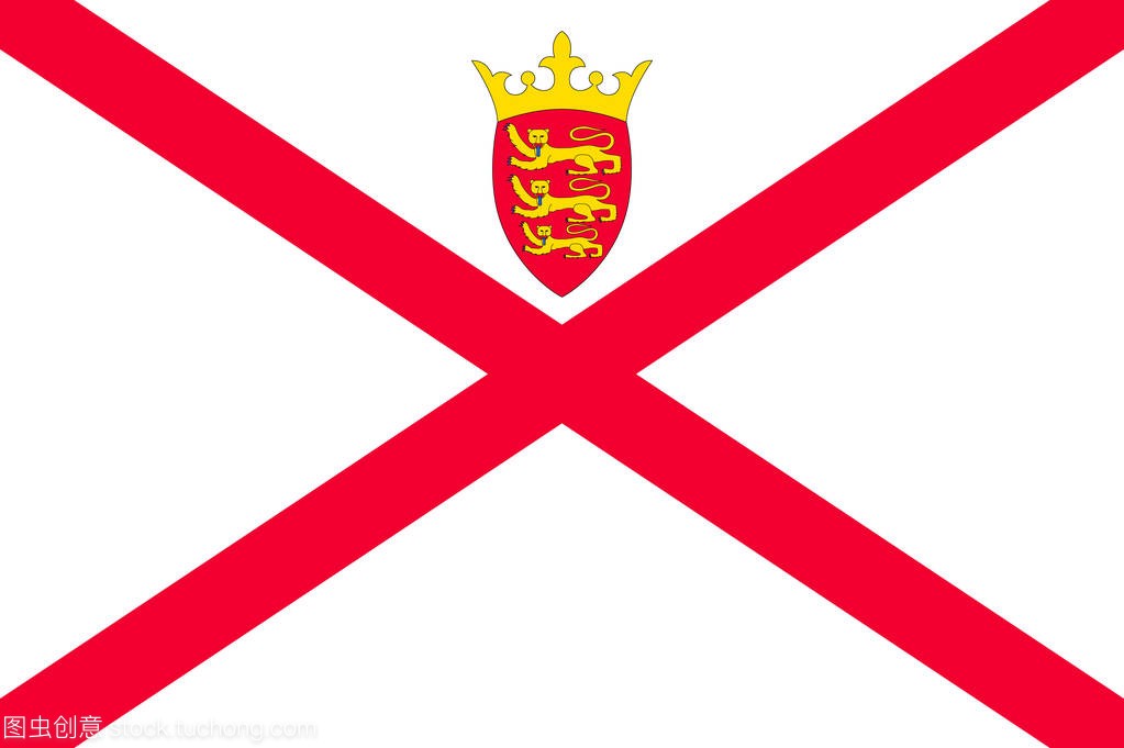 泽西岛国旗矢量图