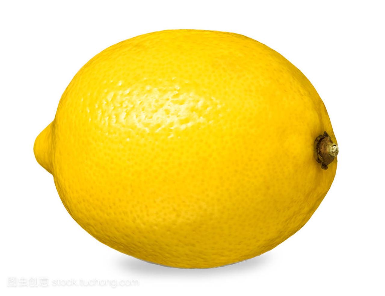 孤立在白色背景上的一个柠檬