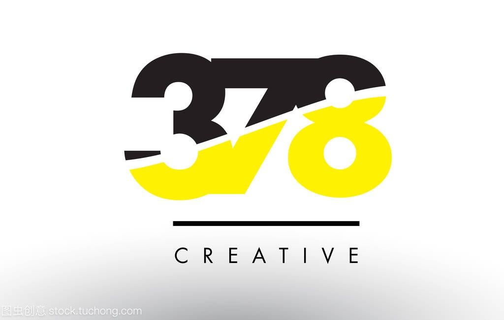 378 黑色和黄色数字标志设计