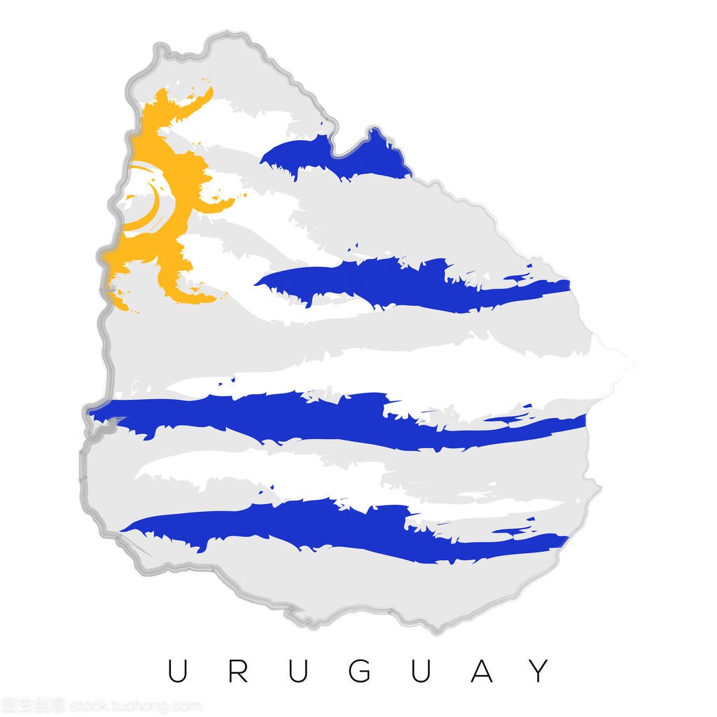 孤立的乌拉圭地图