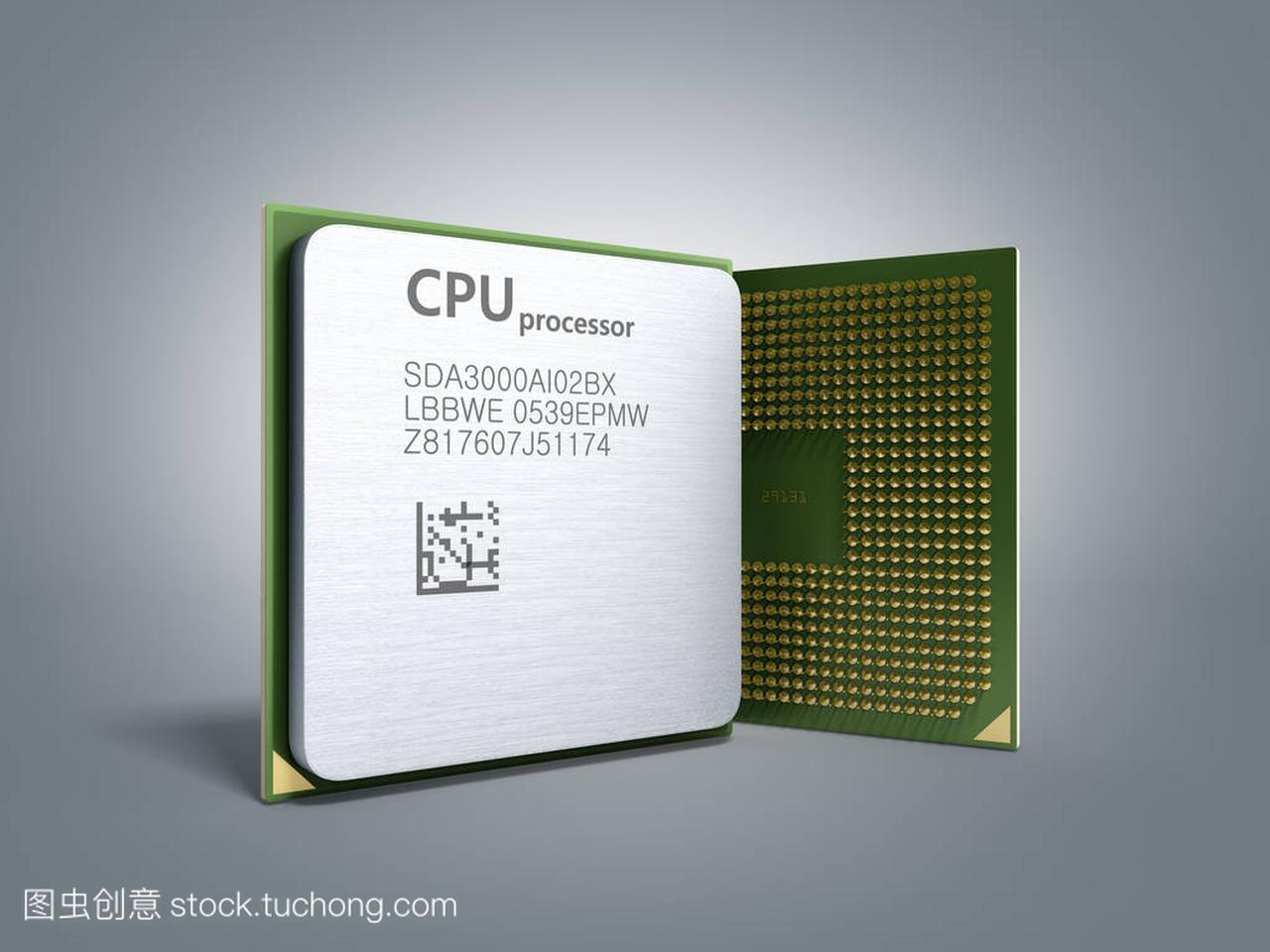 中央计算机处理器 Cpu 高分辨率 3d 渲染上 gr
