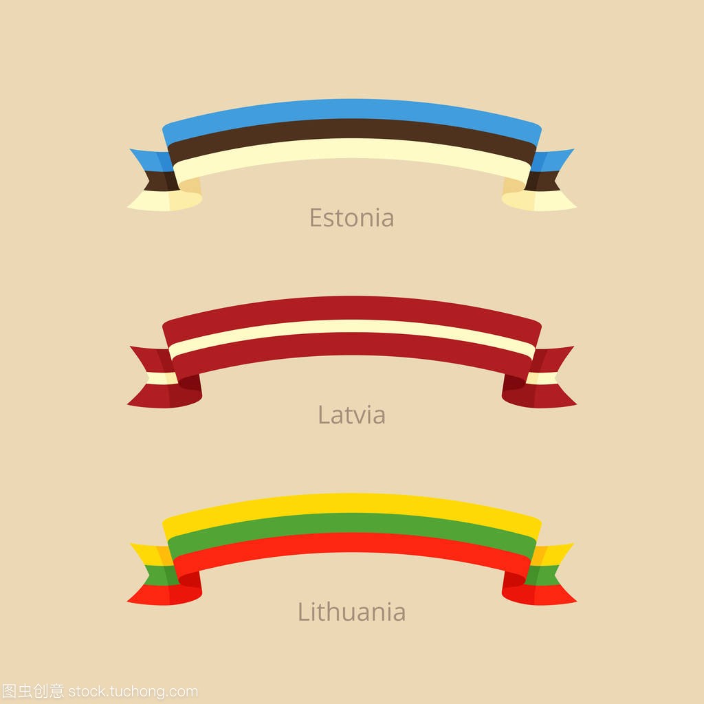 丝带与爱沙尼亚、 拉脱维亚和立陶宛的国旗