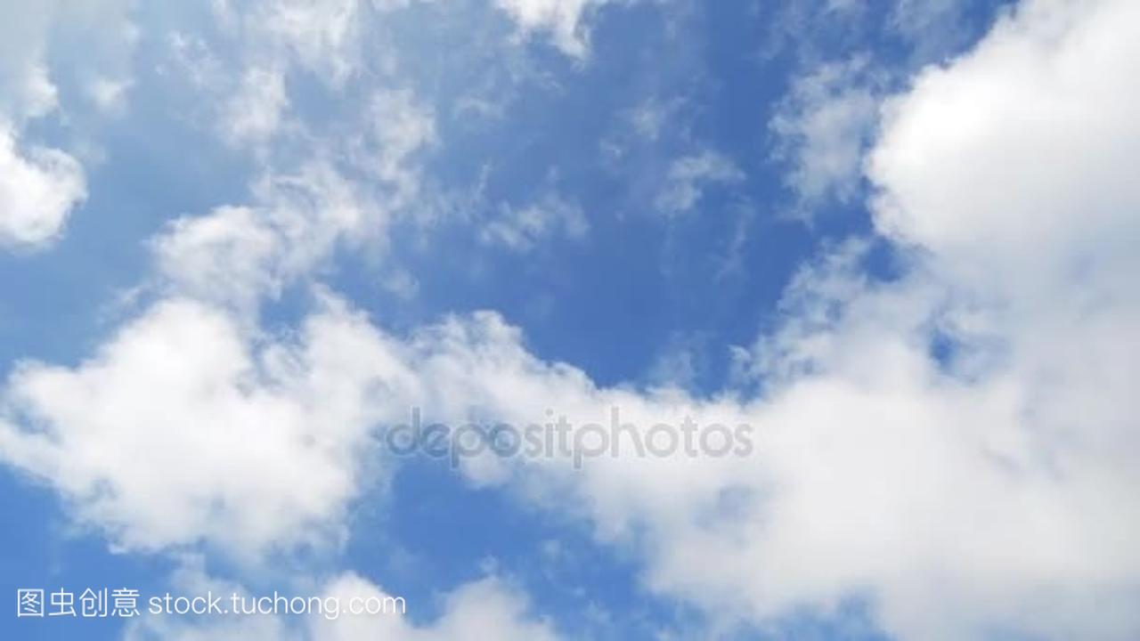 一个时间推移视频显示不同类型的云的运动和转