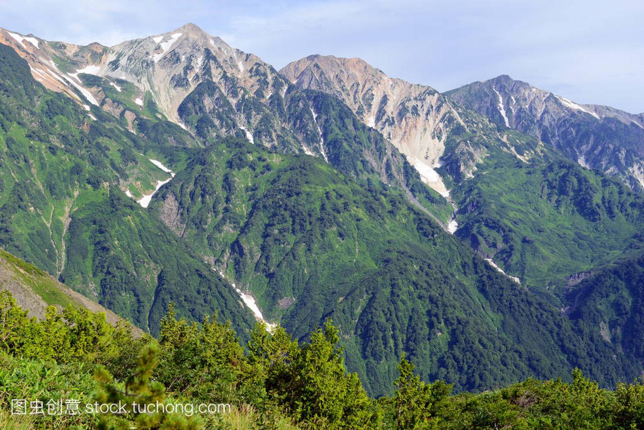 日本阿尔卑斯山的中部山岳国立公园,天火车乘
