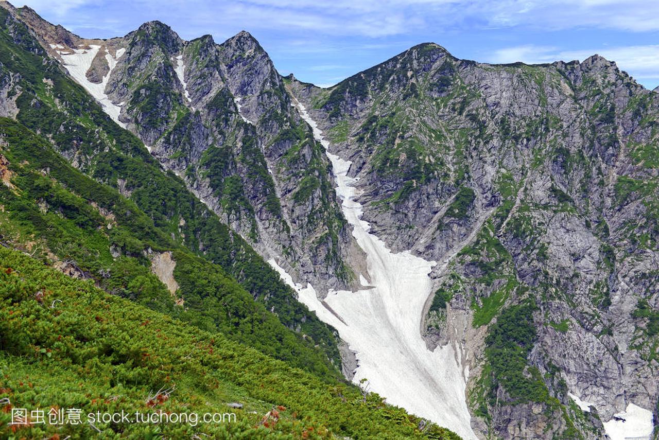 日本阿尔卑斯山的中部山岳国立公园,天火车乘