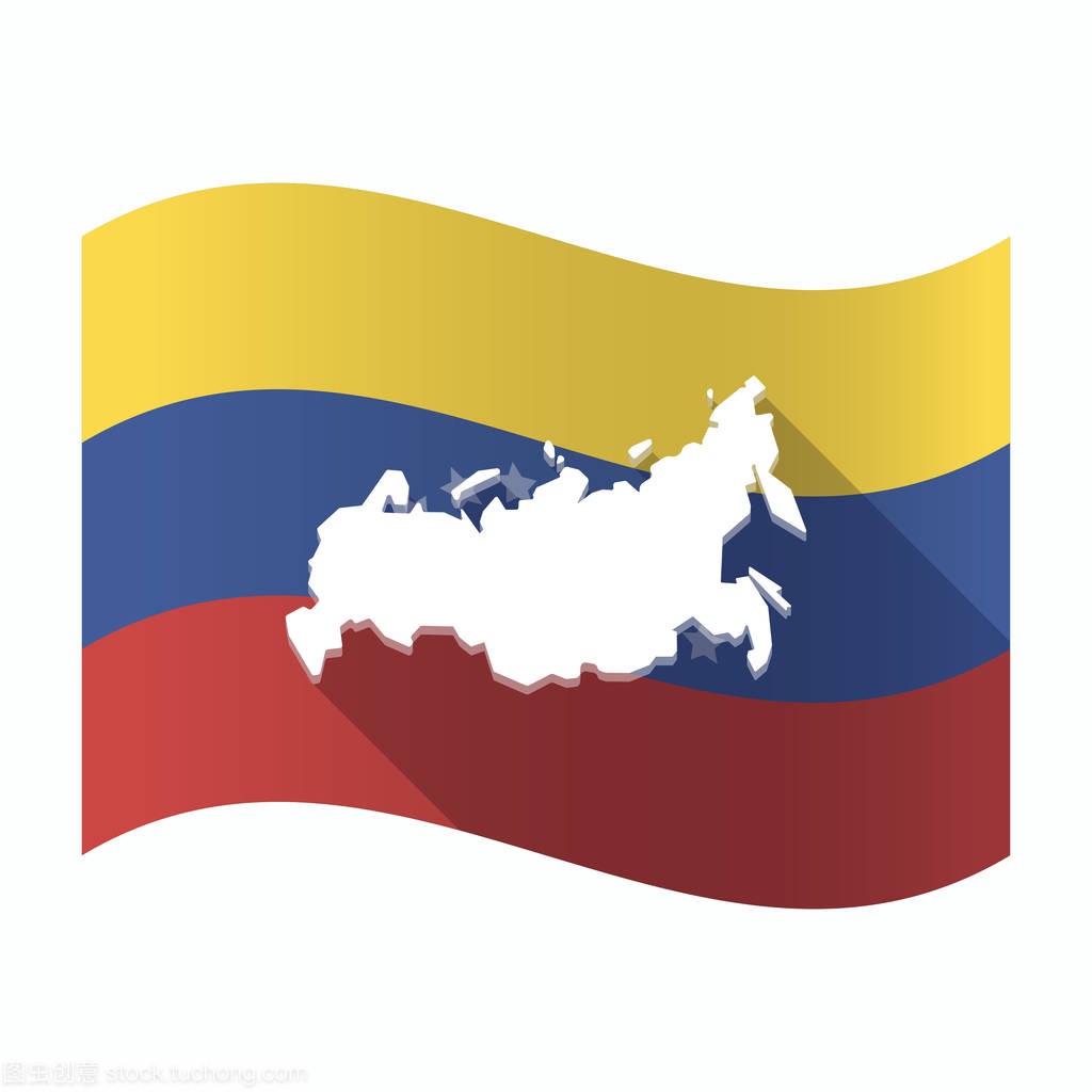 俄罗斯地图孤立的委内瑞拉国旗