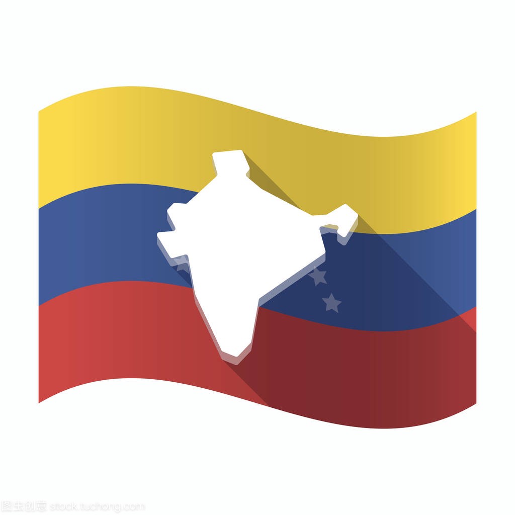 与印度地图的孤立的委内瑞拉国旗。