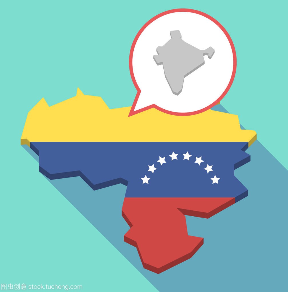长阴影委内瑞拉地图与印度地图