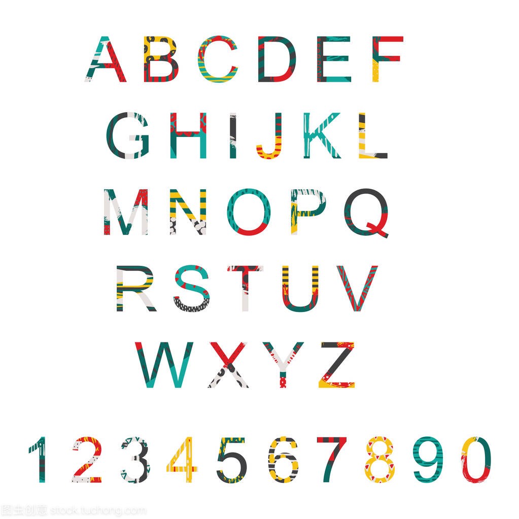 矢量字体设置与字母表的字母顺序从 A 到 