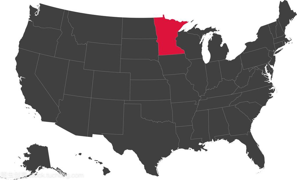 匹配的明尼苏达州,美国电子地图