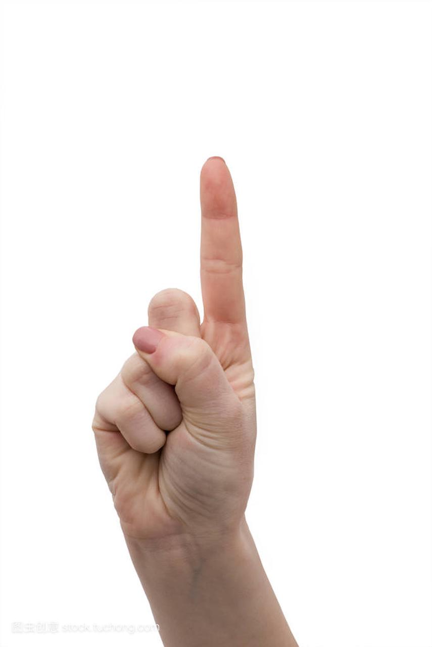 注意手势竖起大拇指。业务概念老板指针。向上