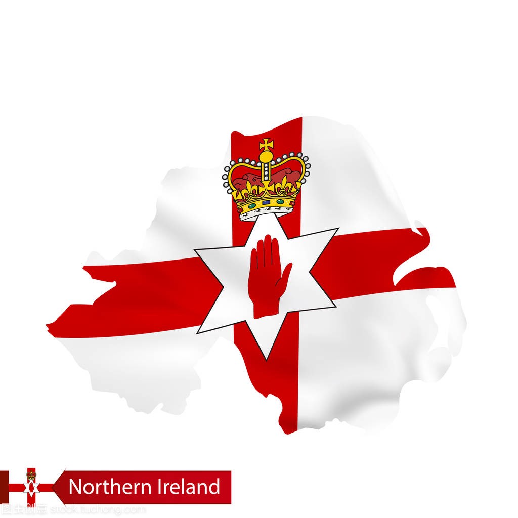 北爱尔兰地图挥舞国旗的国家