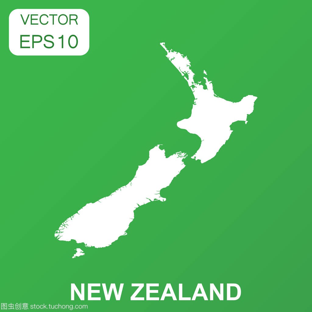 新西兰地图图标。业务概念新西兰象形图。Ve