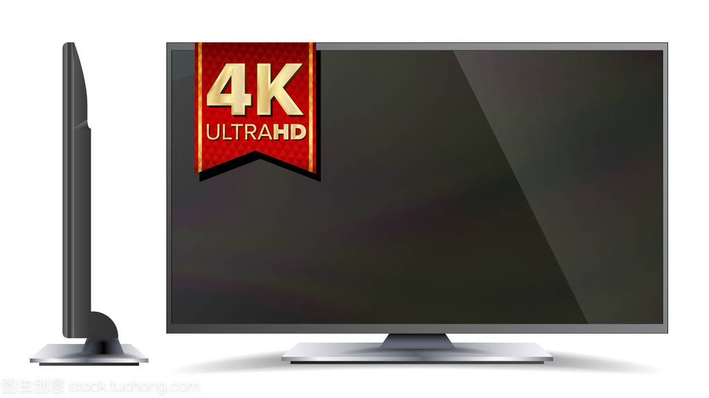 4 k 电视矢量屏幕。超高清分辨率格式。现代液