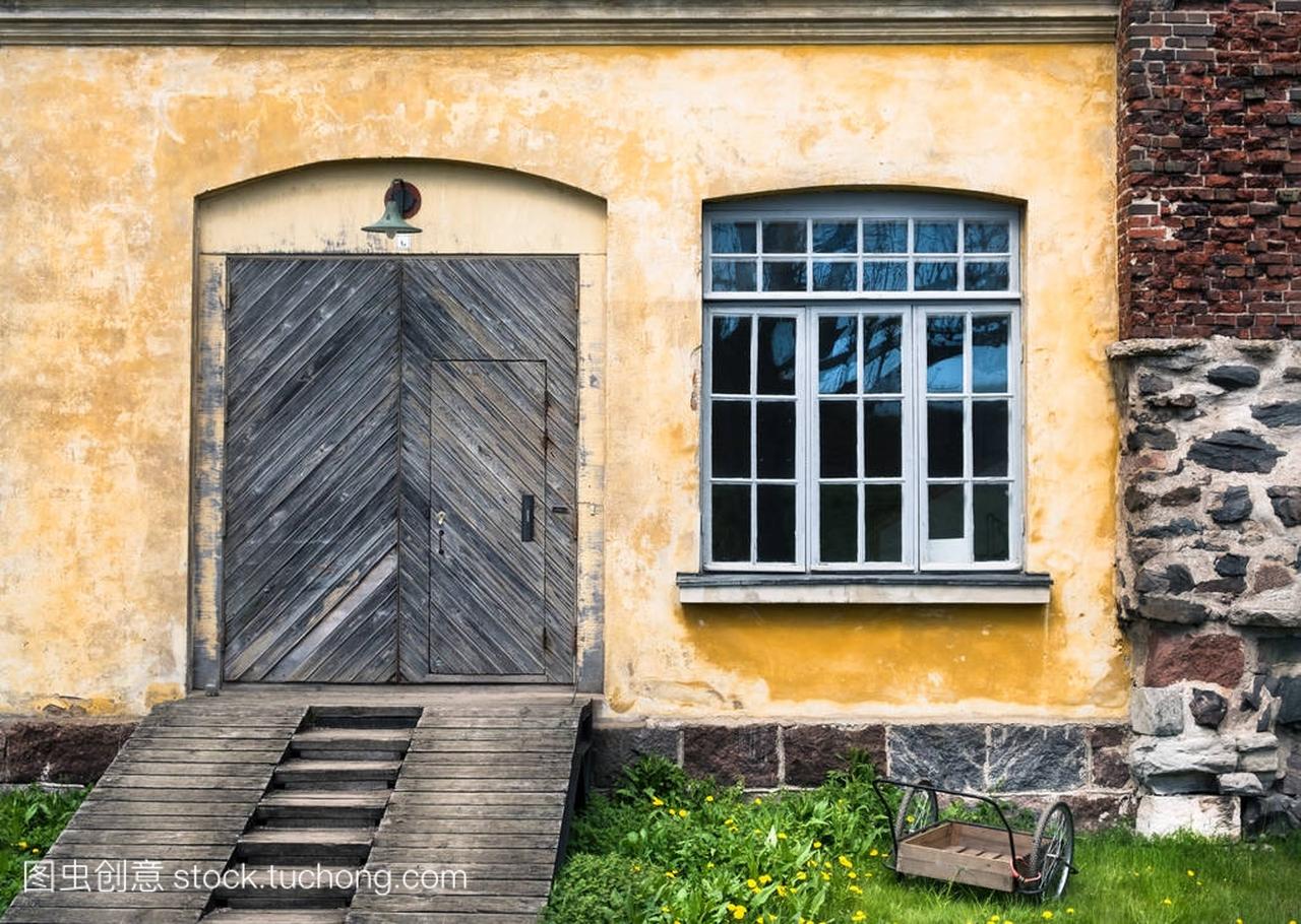 芬兰瑞典城堡 (Sveaborg),芬兰的赫尔辛基,门窗