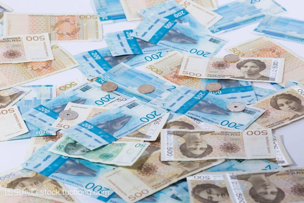 克朗纸币。挪威克朗汇率