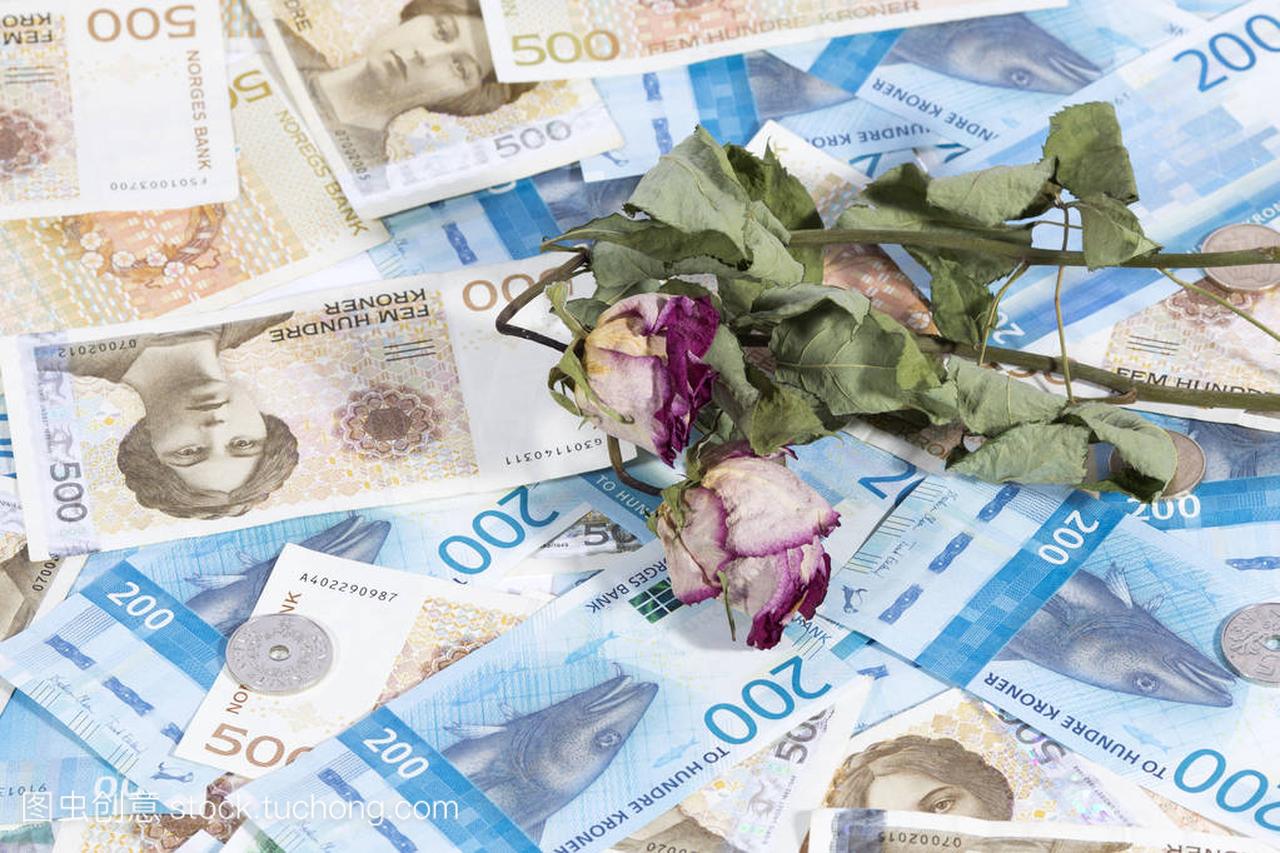 克朗纸币。挪威克朗汇率