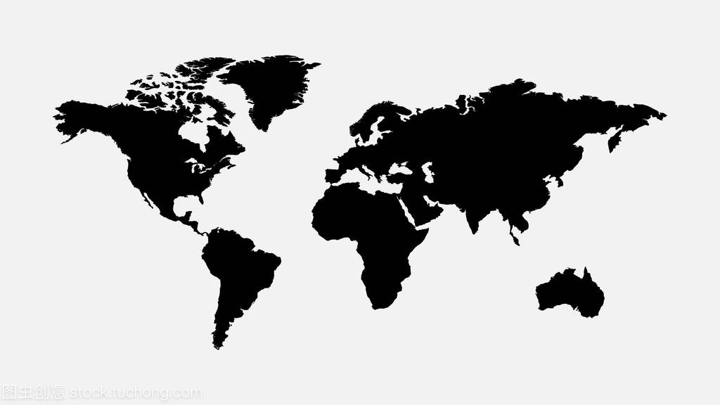 空白灰色世界地图在白色背景隔绝了。最佳流行