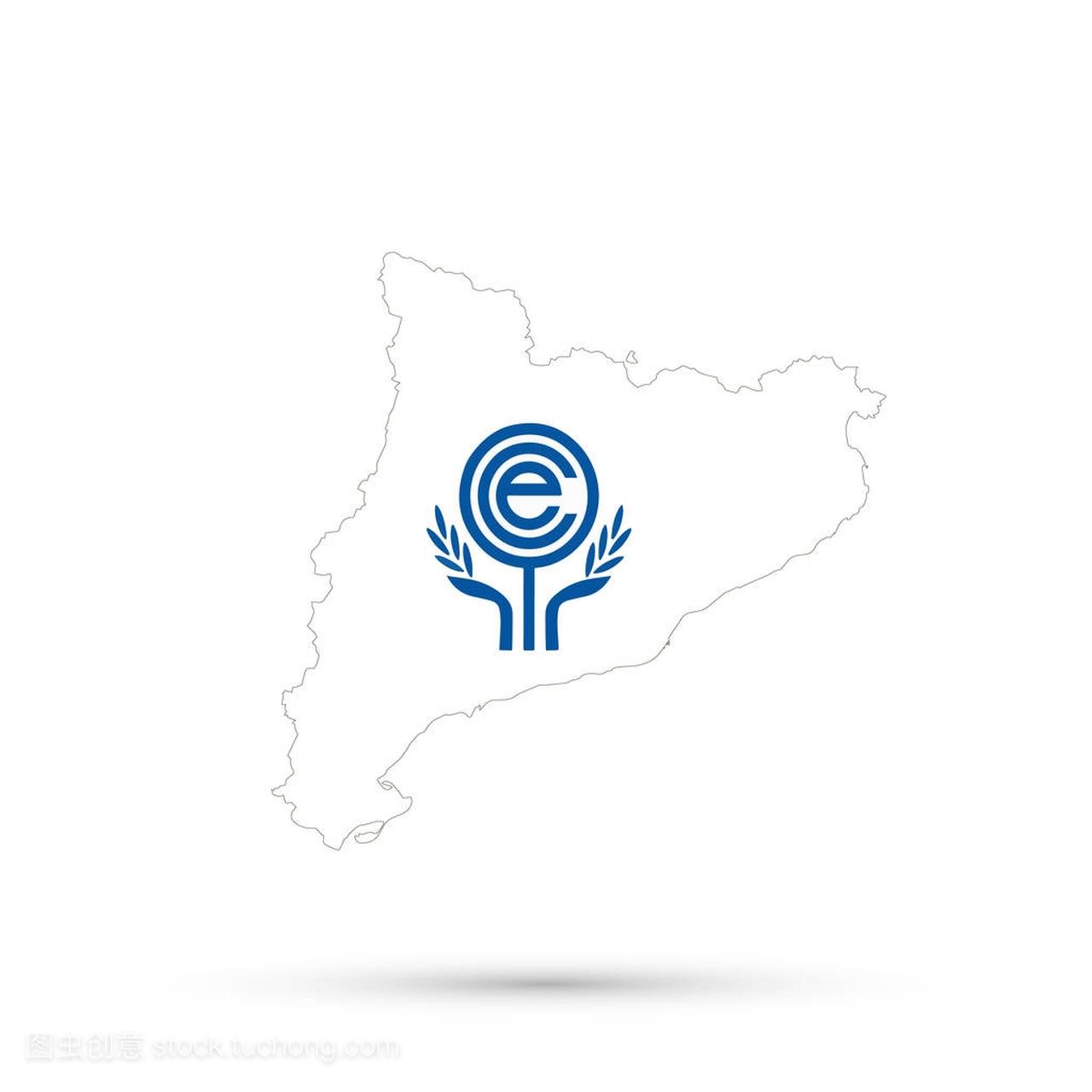 加泰罗尼亚地图经济合作组织 (经合组织) 标志