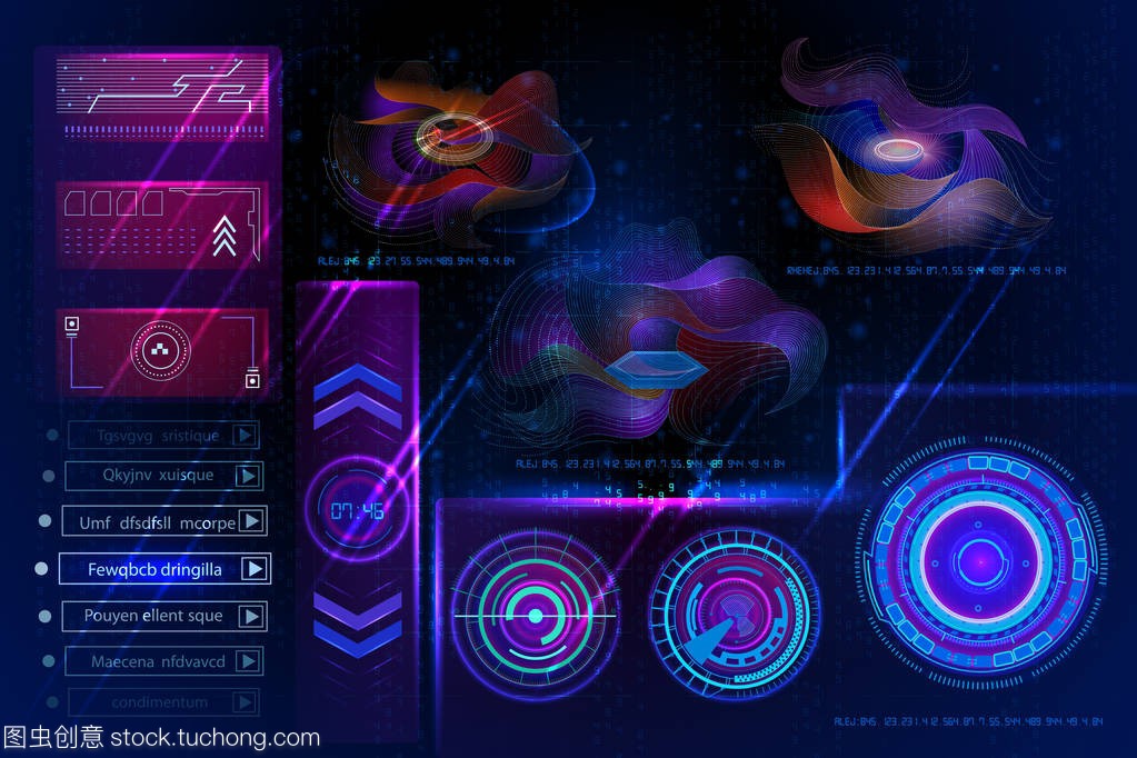 抽象未来科学小说高科技技术用户界面屏幕数字