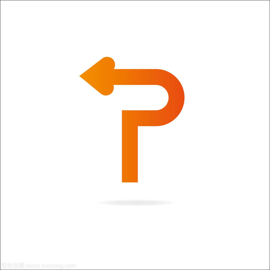 字母 P 徽标。设计模板元素