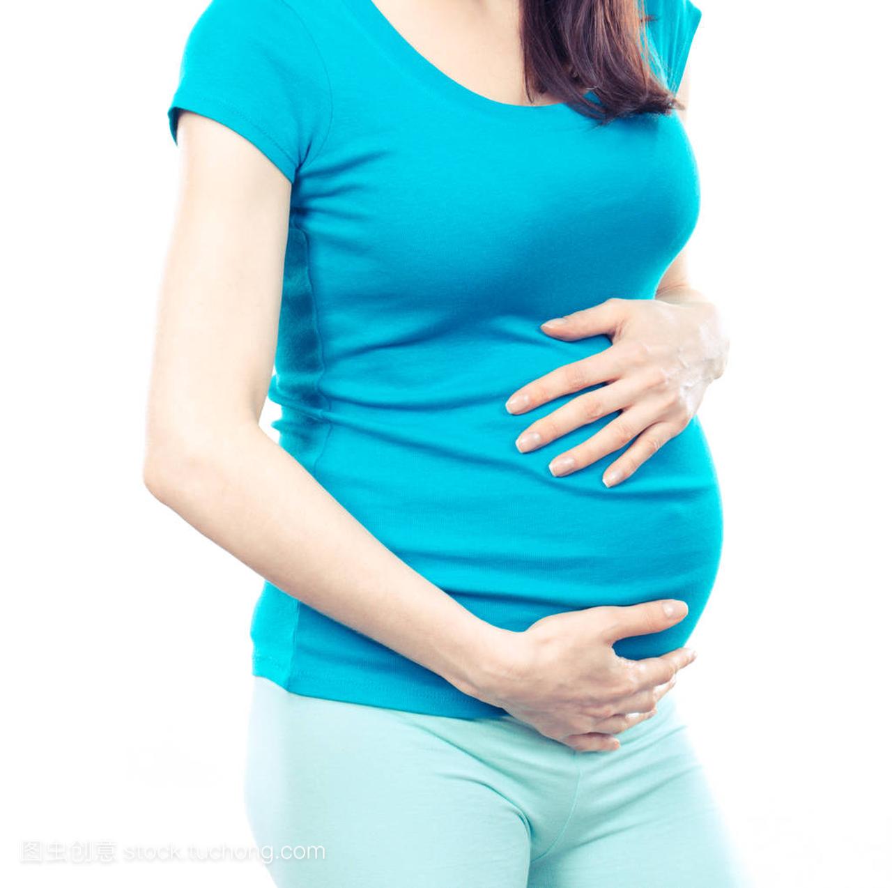 孕妇的肚子痛,摸她的肚子,痛在怀孕和流产的风