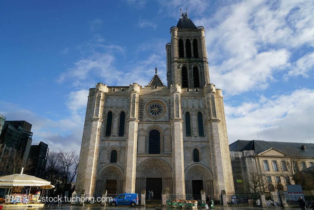 巴黎, 法国-1月 192018: 圣徒丹尼斯大教堂是哥