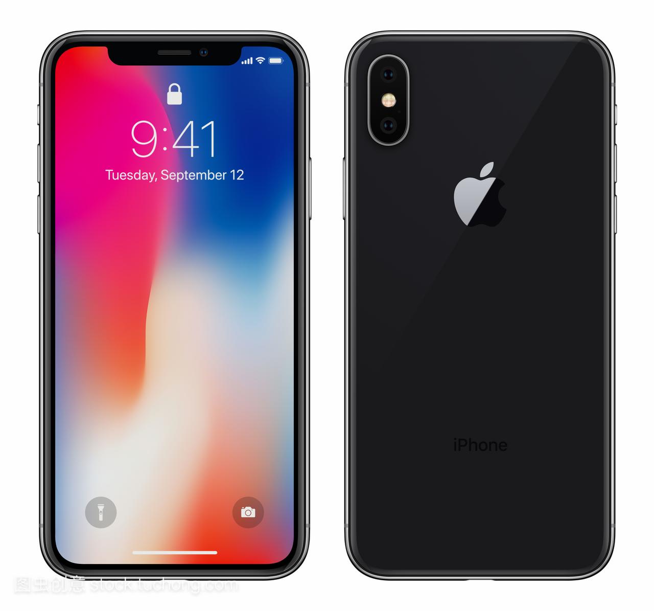 黑苹果 iphone X 与 ios 11 锁屏界面前侧和背面
