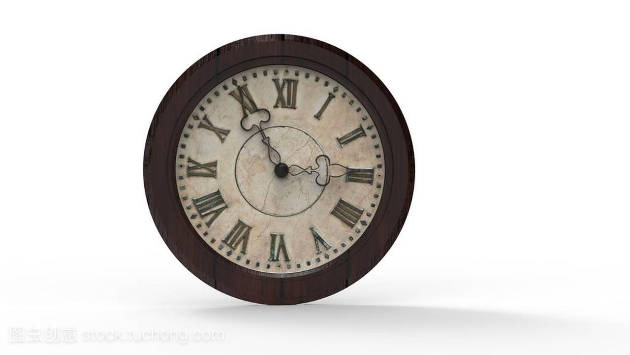 时钟被隔绝在白色或代表时间, 金钱商务