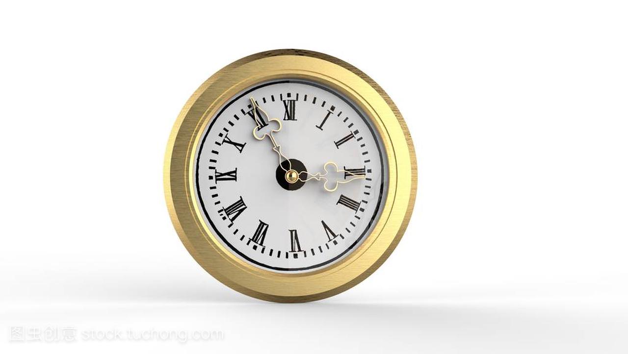 时钟被隔绝在白色或代表时间, 金钱商务