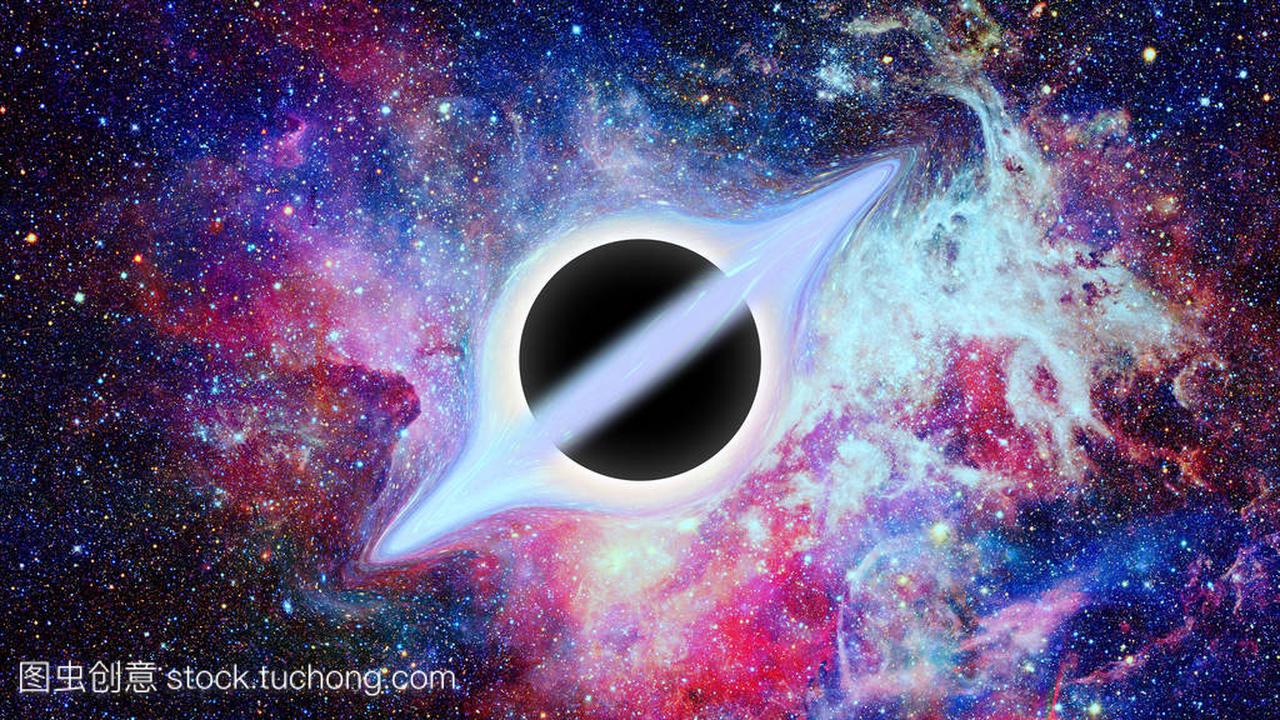 黑洞在太空中。由 Nasa 提供的元素
