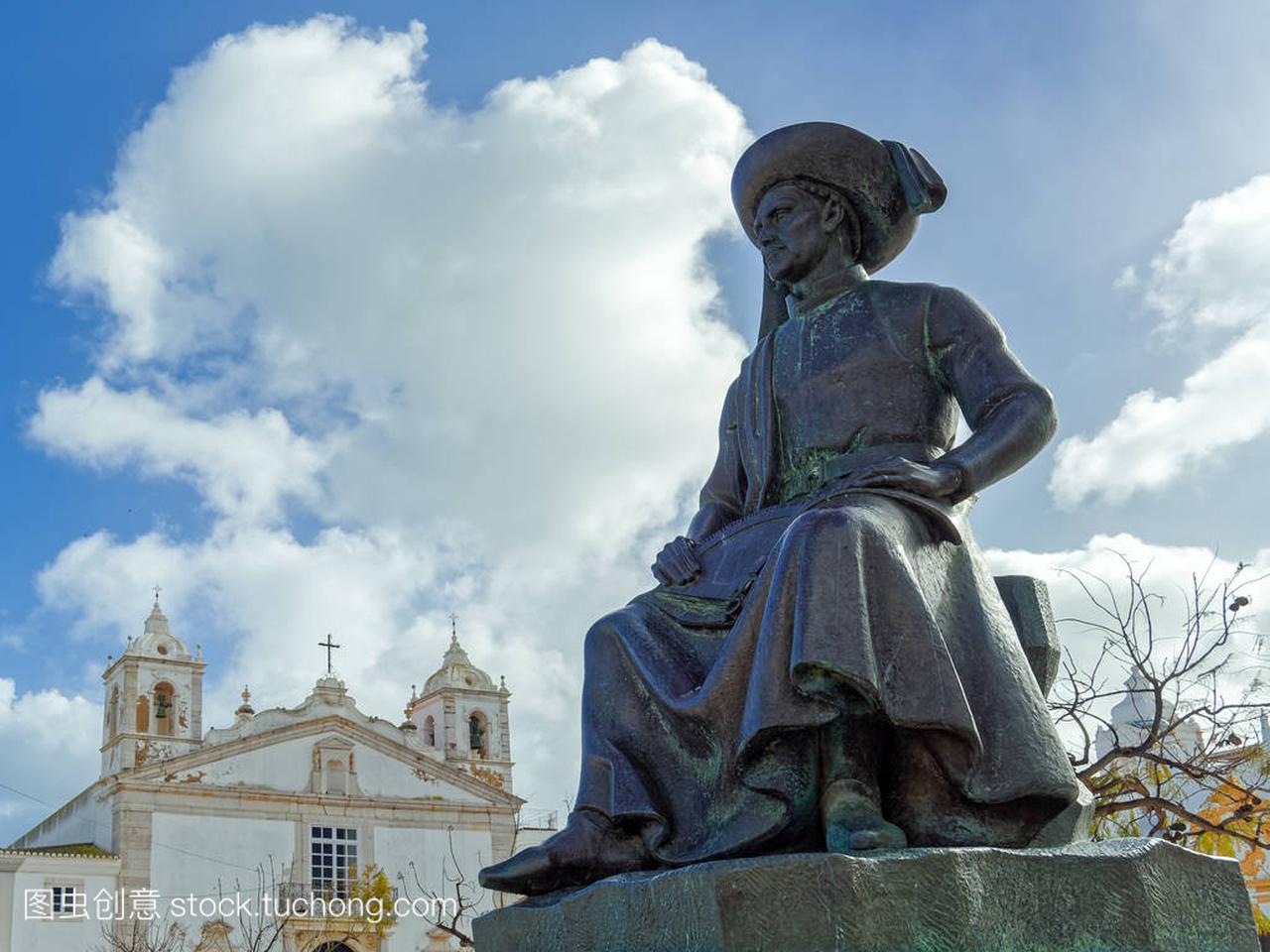 拉各斯, 阿尔加维\/葡萄牙-3月5日: 亨利雕像 Na