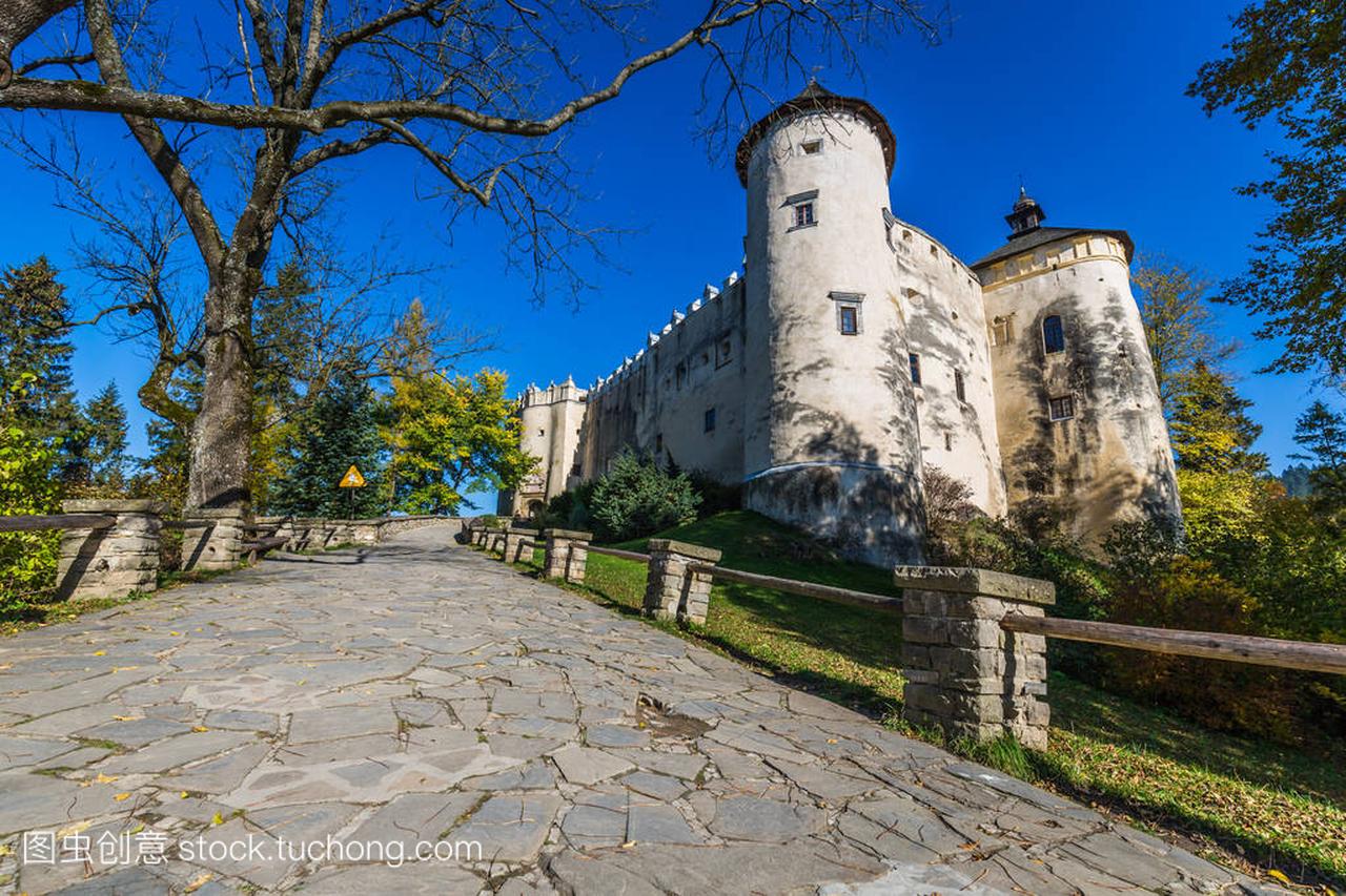 美丽的景色的 Niedzica 城堡,波兰,欧洲
